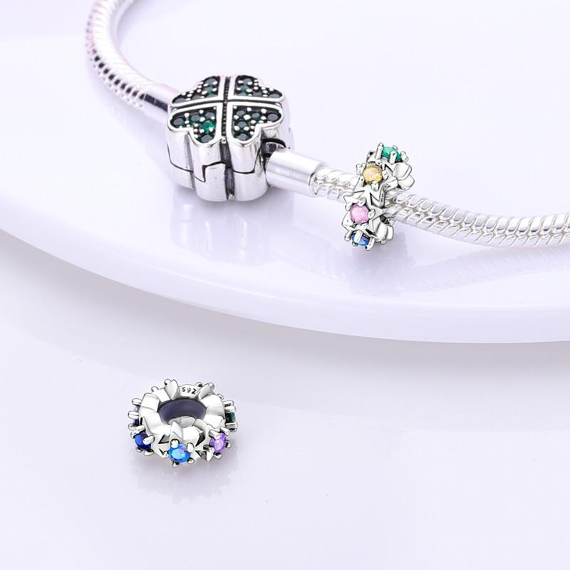 Plata Charms Spacer Beads Copper Fit Drop Bracelet Diy Wheel Stopper Beads With Silicon For Diy Jewelry Making