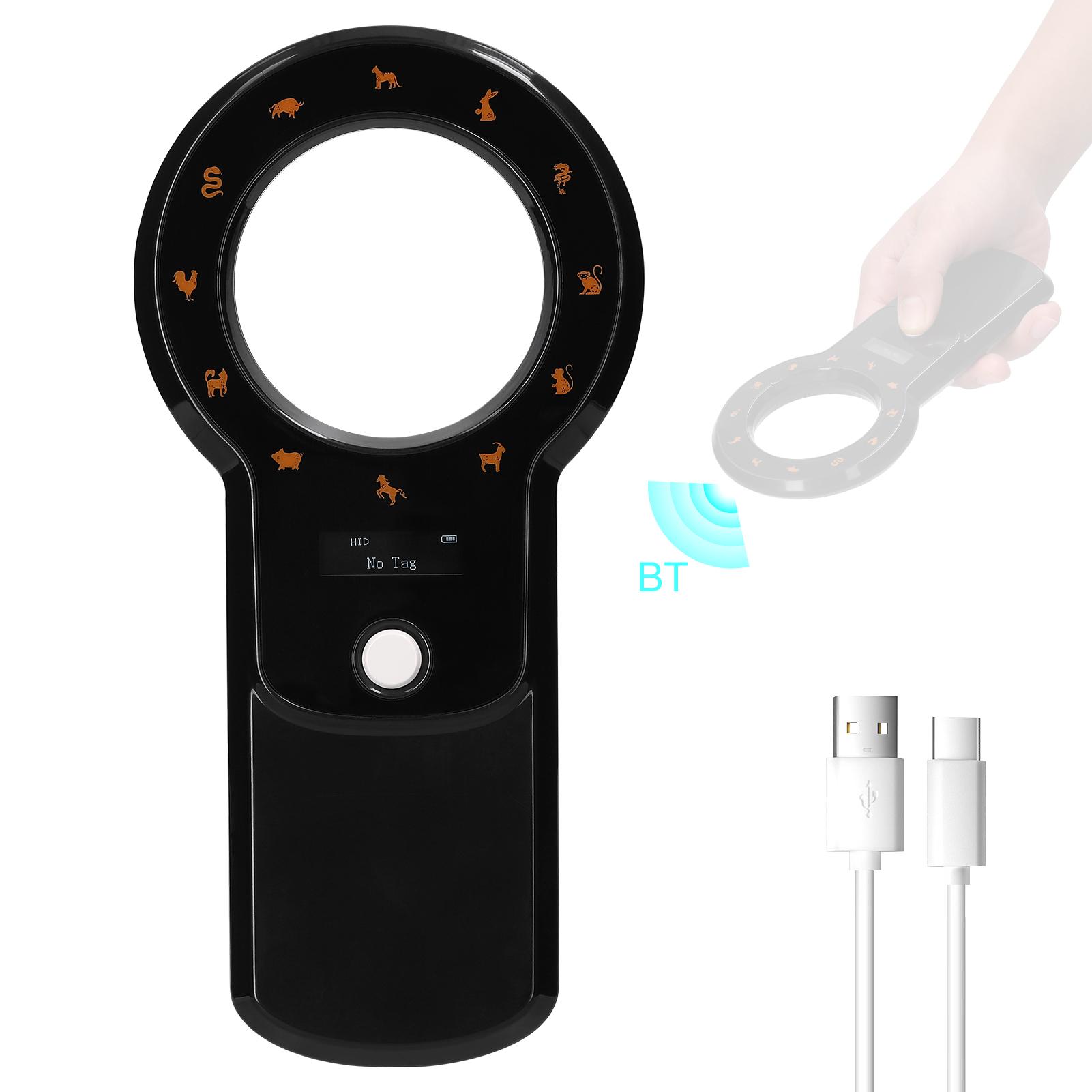 

Сканер микрочипов для домашних животных, беспроводной RFID-сканер 2,4 ГБТ, портативный сканер чипов, перезаряжаемые метки для животных