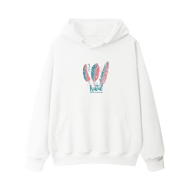 Women's Black Oversized Retro Hoodie - Fleece-Lined, Plus Size, Korean Style for Autumn/Winter