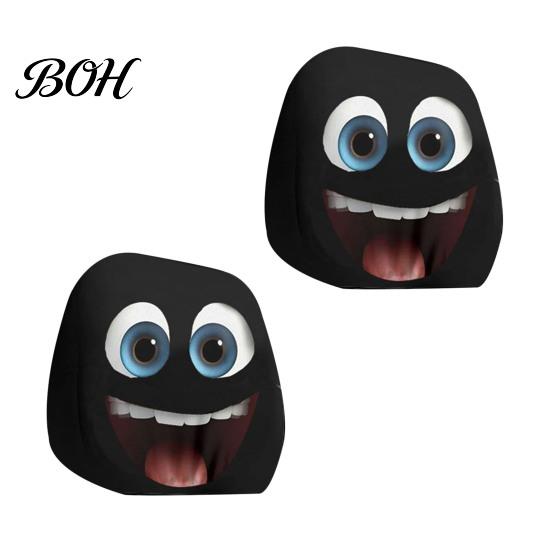 Protective Auto Headrest Protectors Halloween Car Cover, Scary Pattern Print Stretchable Universal Fit Interior Decor Protector, Breathable Polyester