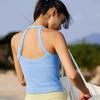 Women's Padded Sports Yoga Vest - Beautiful Back Design, Pilates Fitness Top