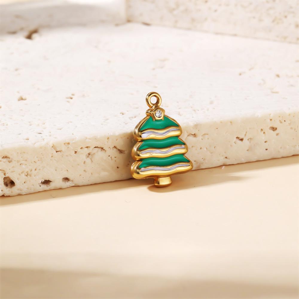 Di Yao Stainless Steel Christmas Tree Bell Pendant - Cute & Creative DIY Jewelry Accessory