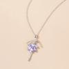 Fashion Purple Crystal Ballet Girl Pendant Necklace Ballerina Dancer Sweater Chain Necklaces For Women