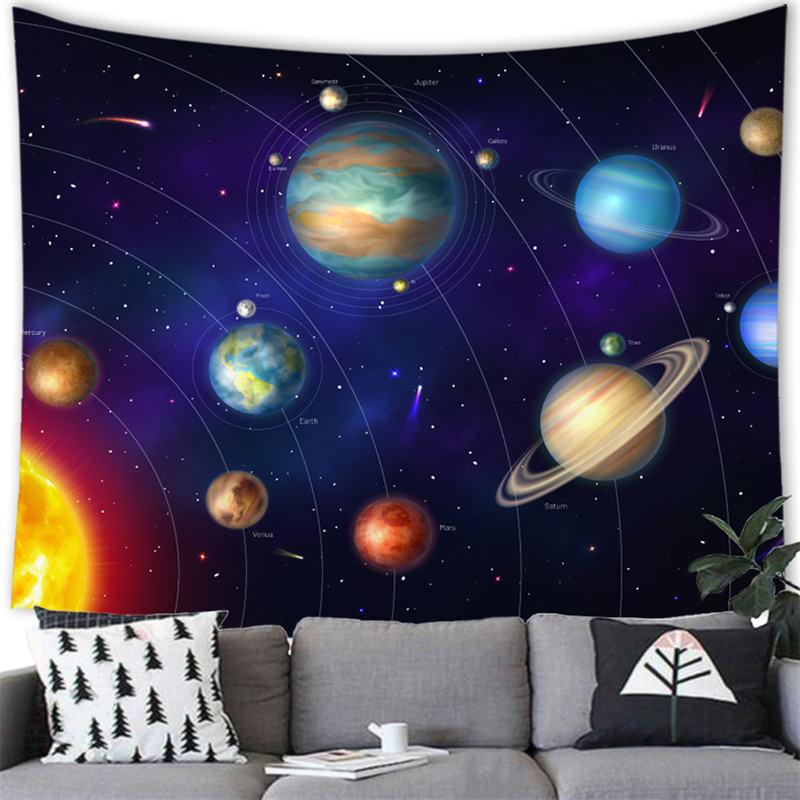 

Солнечная система Солнце гобелен настенный Декор «Вселенная Галактика» гобелен «Вселенная» Семейная комната Спальня Декор в гостиную 150X150CM