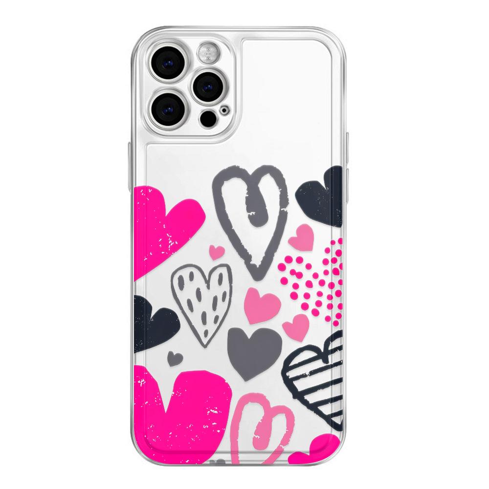 

Rose Heart Transparent Soft TPU Phone Case For IPhone 16 Pro Max 15 14 13 12 11 XS X XR 7 8 Plus coque iphone 13 case For iPhone SE (2022)