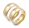 Classic Gold Wedding Rings 316L Steel Pair Beautiful 2 Pieces