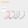Balabala Children's Socks Summer Mesh Socks Thin Breathable Boys and Girls College Style Short Socks Four Pair Set