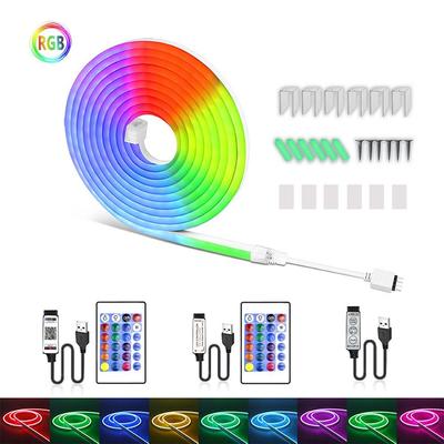 Smart Lights RGB Neon Strip Waterproof Color Change Flexible LED Strip App Control Remote Control Atmosphere Light Gaming Room