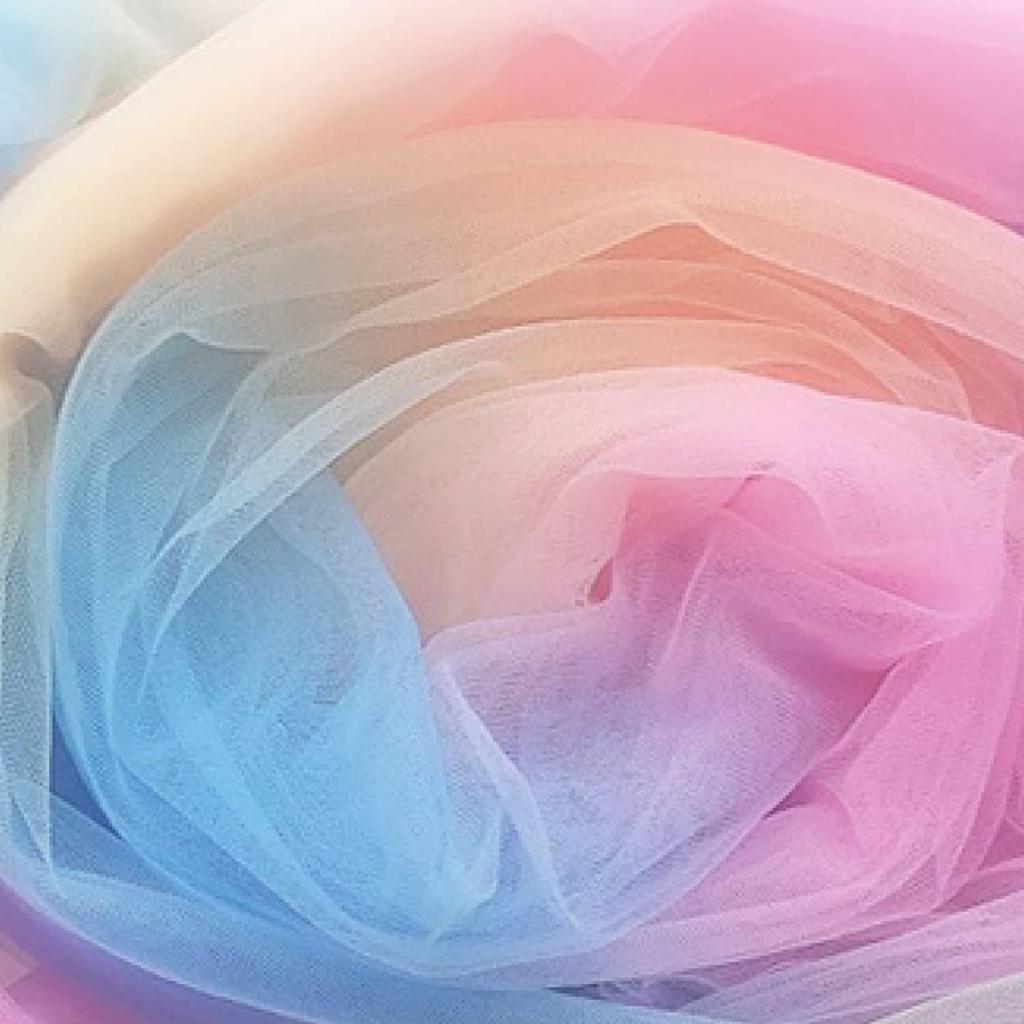 moonfarm Rainbow Tulle 150cm Colorful Lace for Crafts and Costumes Fabric, Wide, (3m)