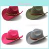 Cappello da Cowboy Western con Tessitura in Raso per Uomo e Donna Protezione Solare Estiva Invernale