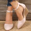 2025 Spring European and American Style Pointed Buckle Strap Sandals for Women's High Heels Fashion Sandals
