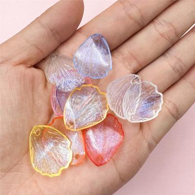 10pcs 19*23mm Acrylic Transparent Flower Petal Beads For Jewelry Making Beaded Materials