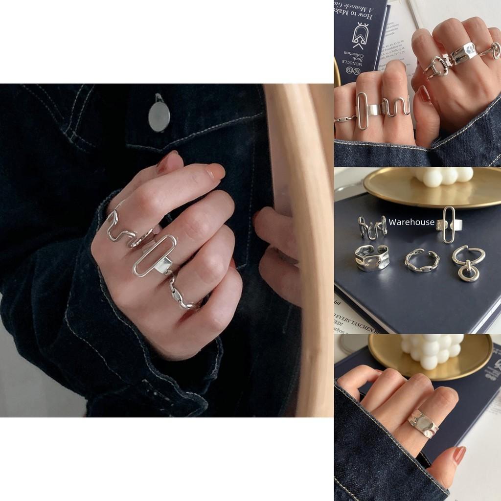 Design Geometric Stunning Silver Ring For Women Adjustable 925 Sterling Silver Jewelry