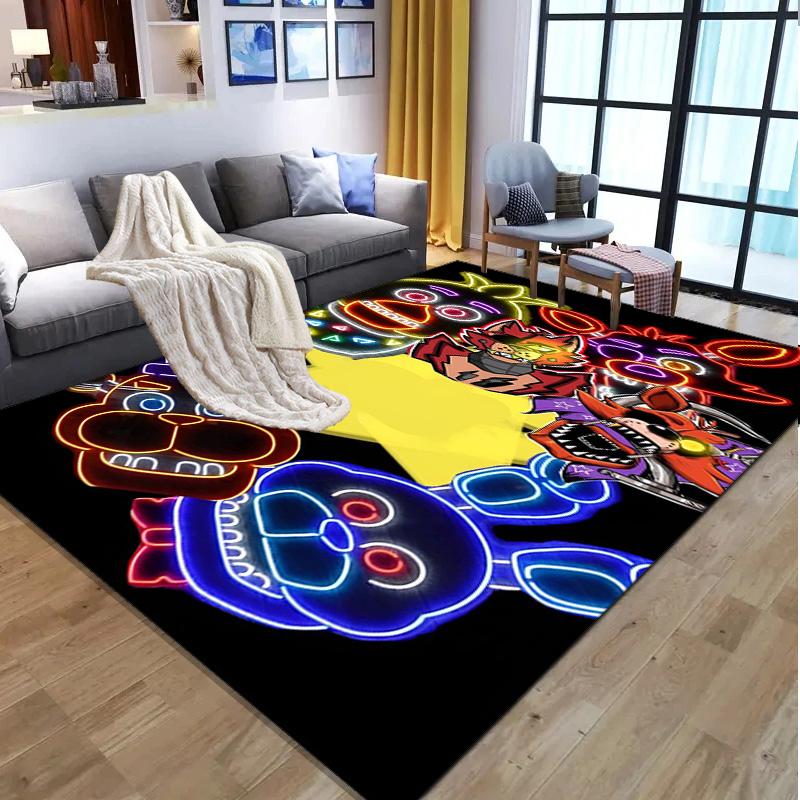 Five Nights at Freddy's Pattern Rug, Indoor/Outdoor Mat, for Picnic, Gameroom, Bedroom, Office, Living Room, Home Decor Carpet, Birthday Gift