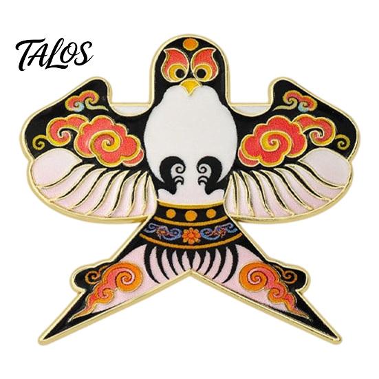 Shirts Decorative Pin Chinese Style Paper Kite Brooch, Enamel Butterfly Goldfish Swallow Badge Badge, for Clothing Scarves and Bags Durable Metal