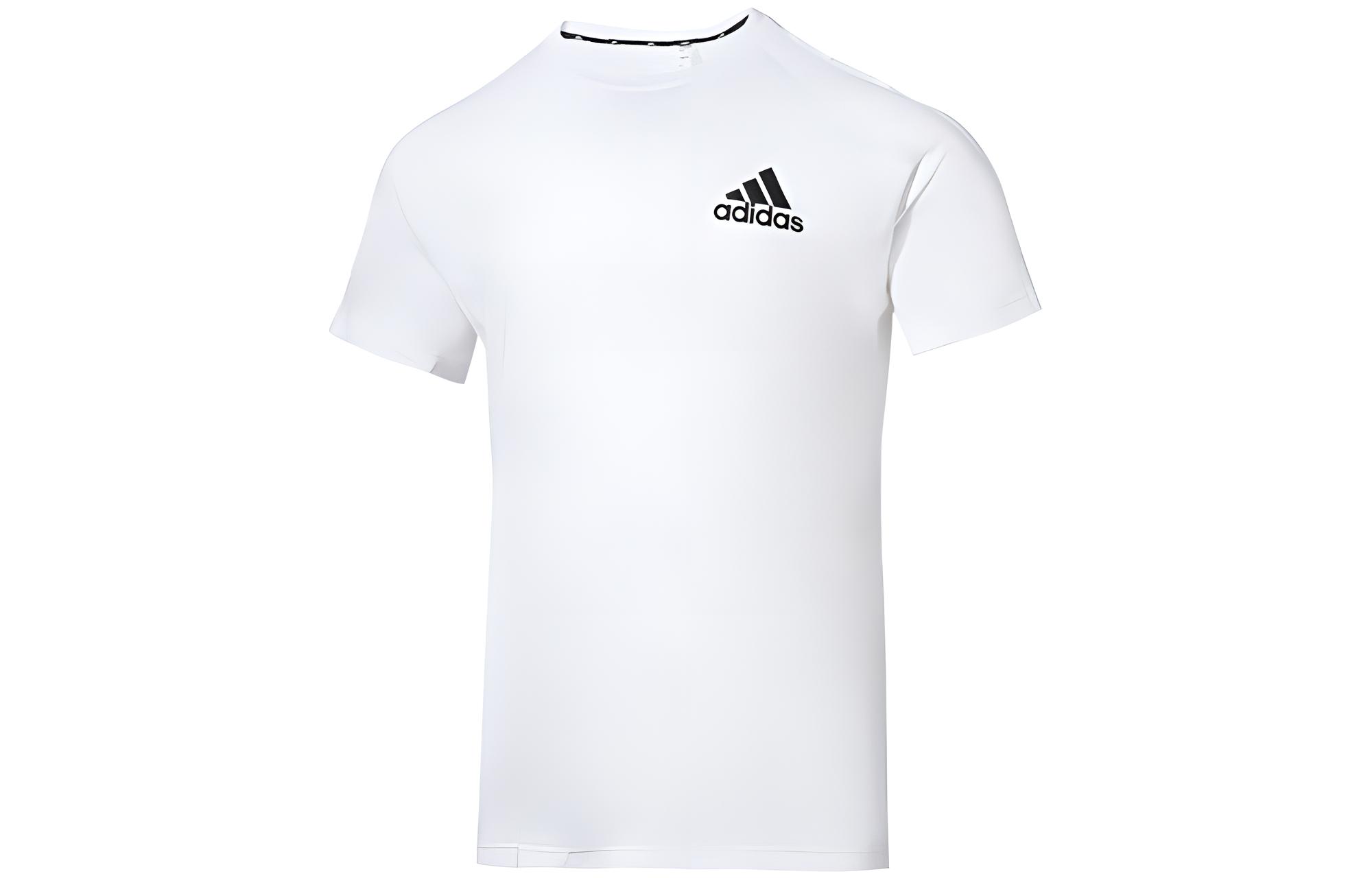 

Adidas T Shirts Men s White Crew Neck Moderate Straight Fit H28785 XL