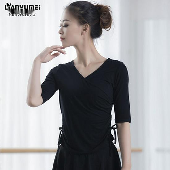 Women's V-Neck Modal Long Sleeve Dancewear Top for Latin & Ethnic Dance Practices