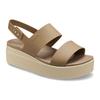 Crocs Brooklyn Thick Sole Wedge Sport Sandals Women Sandals Brown White 206453-2YI