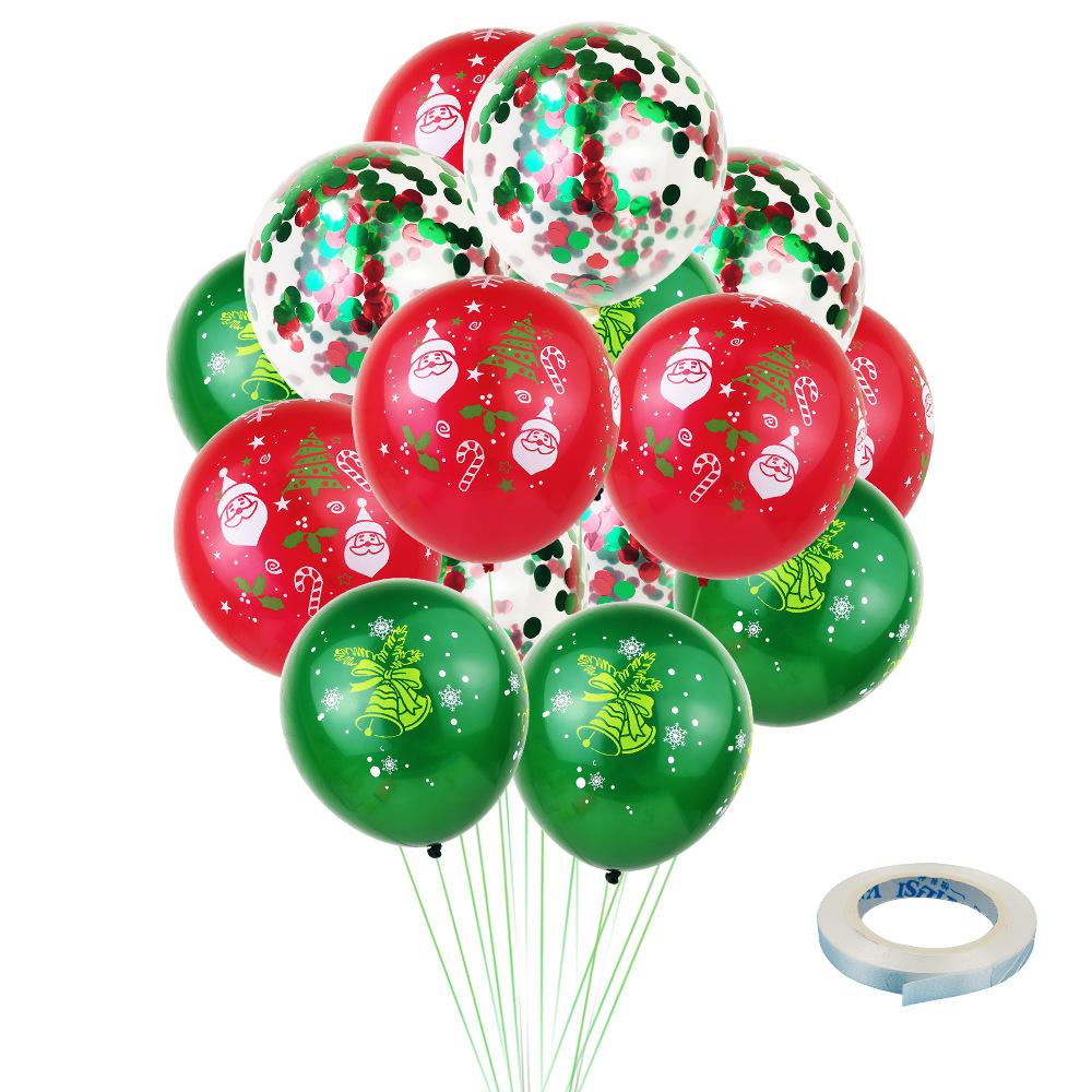Christmas Red And Green Sequin Latex Balloon Wedding Wedding Room Creative Decoration Balloon Sequin Balloon Package