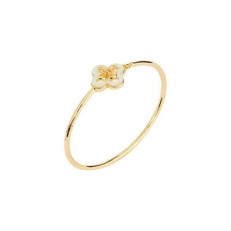TORY BURCH Botanical Floral Design Brass Mother of Pearl Bracelet Women's Gold 154278-700-gold F