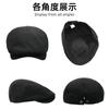 Spring and summer flax forward hat men's and women's solid color painter hat street feeling newsboy hat