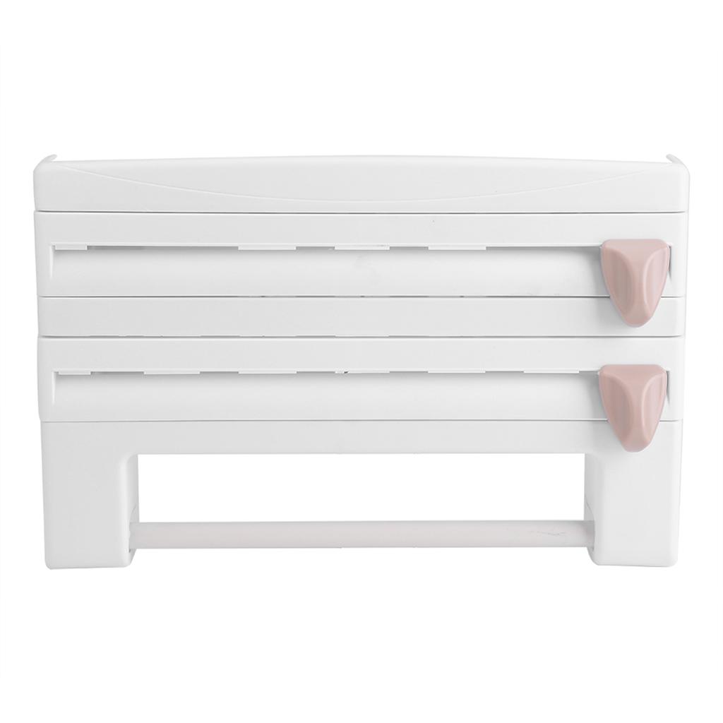 Kitchen Sauce Bottle Storage Rack Paper Towel Holder Mount Kitchen Tool Cling Film Cut