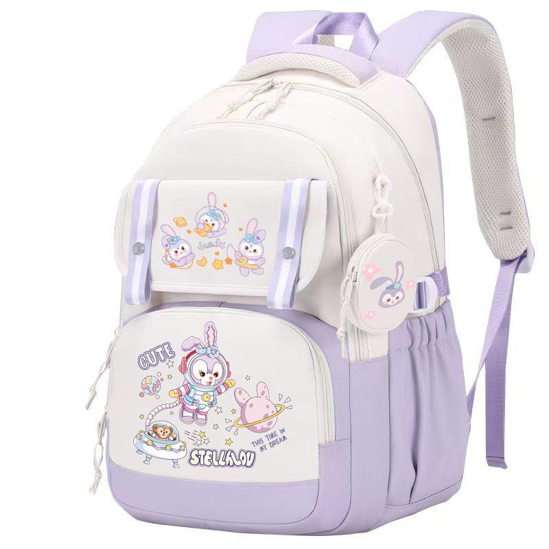 Campus Versatile Student School Bag Sweet Small Fresh Printed Backpack Macaron Color