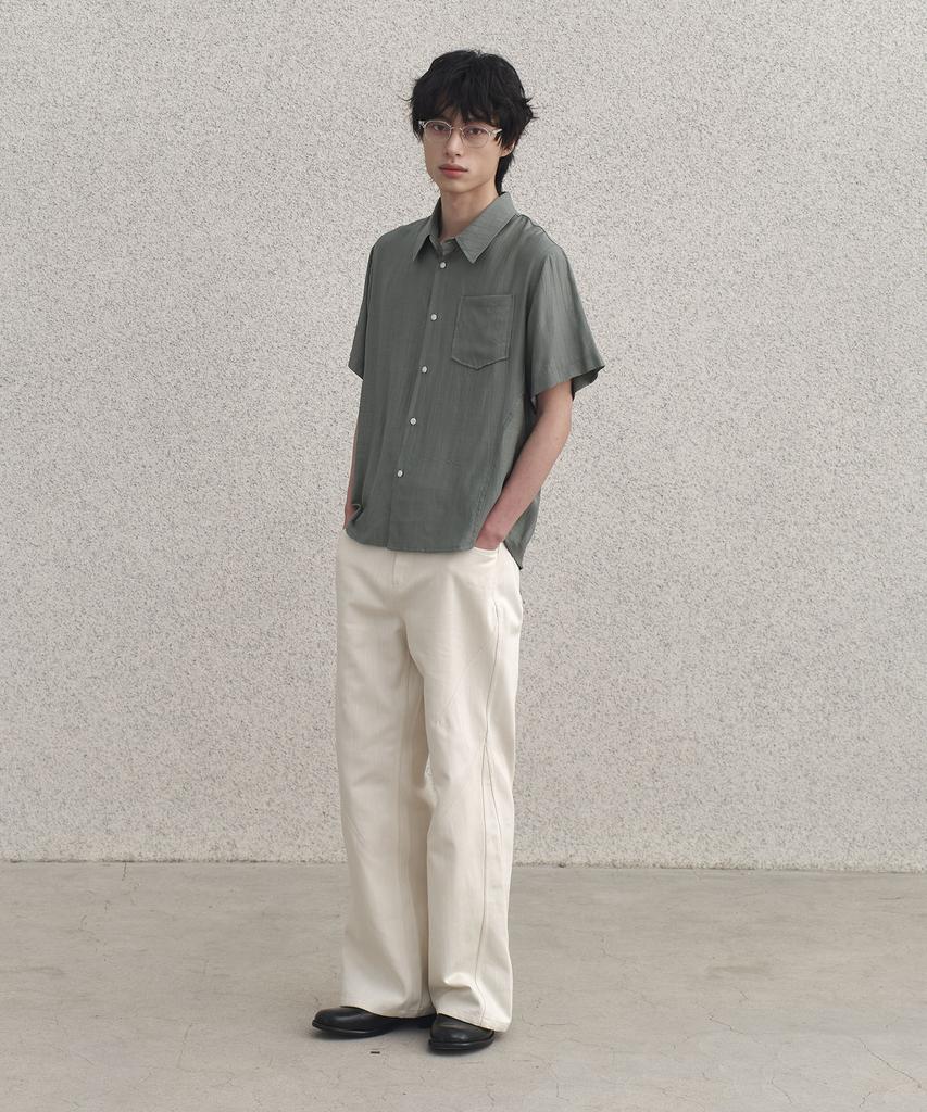 SENTAIR Wave Seersucker Cooling Short Sleeve Shirt_Green