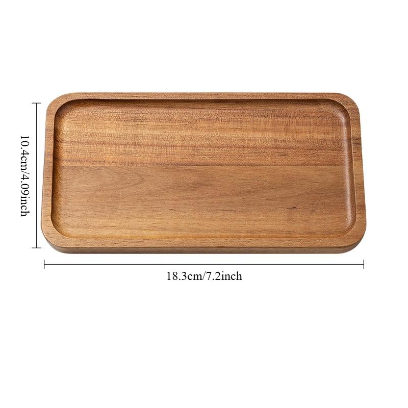 Plateaux de service en bois massif Ronds Rectangulaires Plateau alimentaire Style japonais Bois Snack Fruit Thé Soucoupe Planche à pain Décoration intérieure