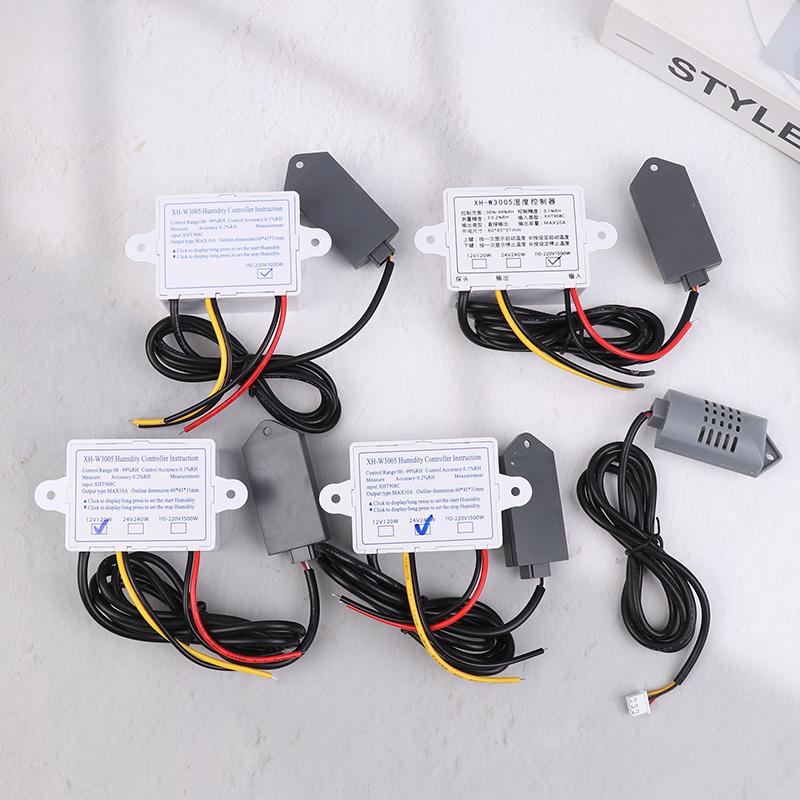 Xh-W3005 Dijital Nem Kontrol Cihazı 12V 24V 220V Nemölçer Higrometre Nem Kontrol Anahtarı Regülatör + Nem Sensörü