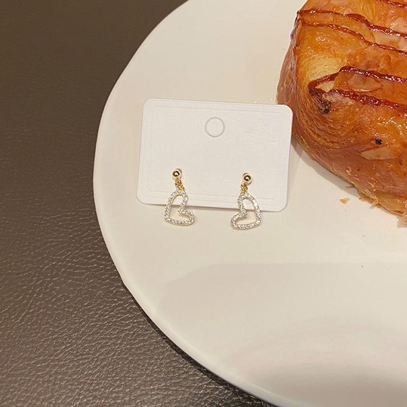 Ouyang Nana Heart Stud Earrings: 2024 Trendy Sterling Silver for Daily Wear