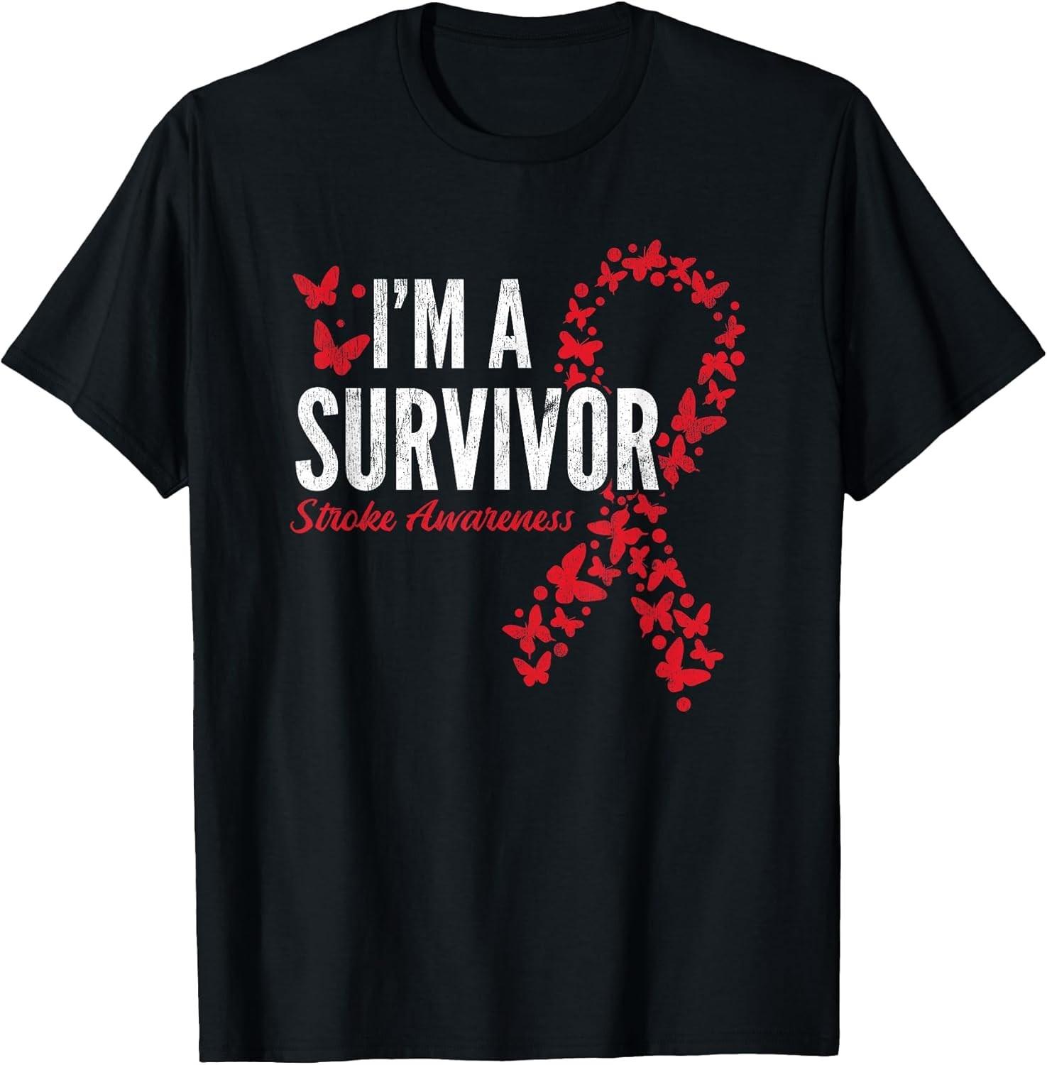 Stroke Survivor: Awareness Support Gift Cotton Tee - MADE IN USA S