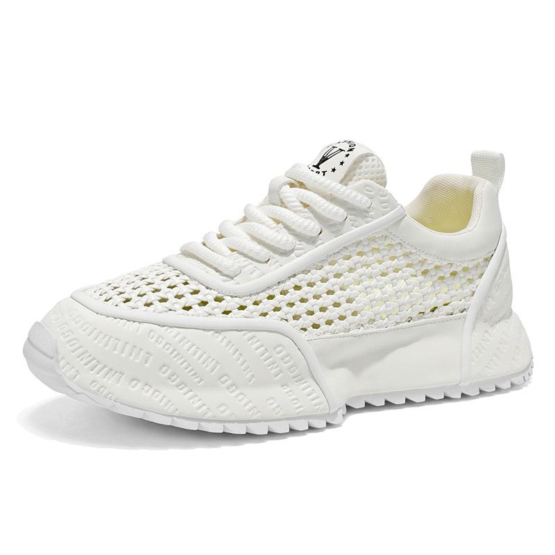 

Men s shoes sports shoes summer hollow breathable dad shoes new non-slip thick-soled trendy running shoes men s casual shoes 39