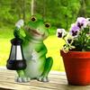 Unique Gift Solar Powered Frogs Garden Lanterns Resins Sculpture Waterproof Ornament For Outdoor Lawn Yard Home Decors
