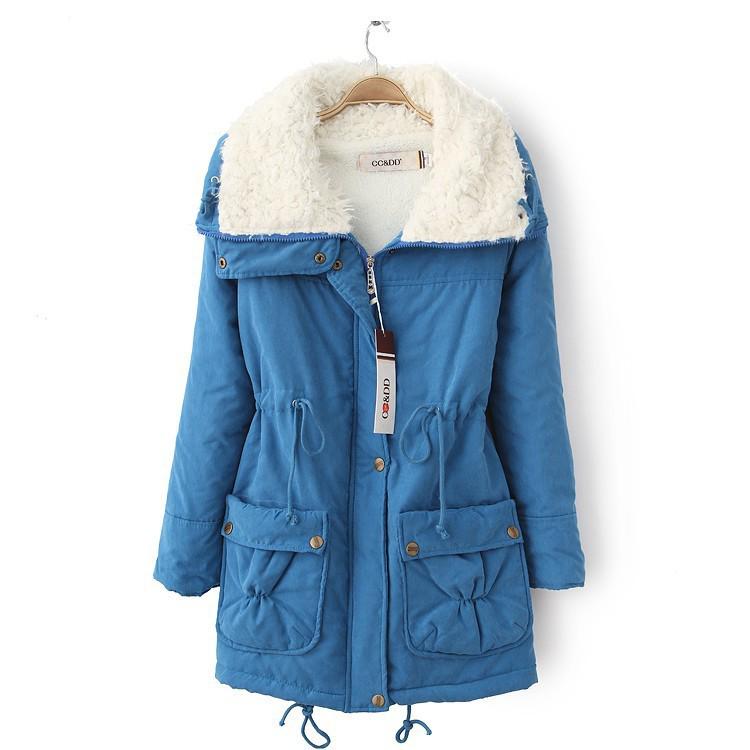 Women Winter Jackets Thicken Hooded Long Down Jacket Women Coats Slim Fit Hair Collar Cotton-padded Clothes Women Down Coats