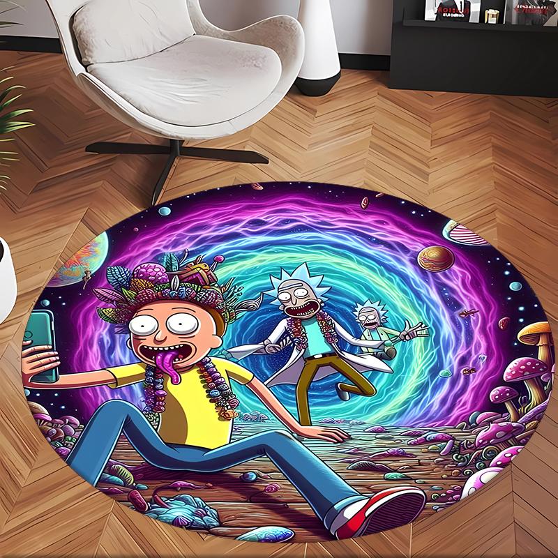 Rick And Morty (5) Round Office Rug Decorative Floor Rug for Office Bedroom Living Room and Home Space