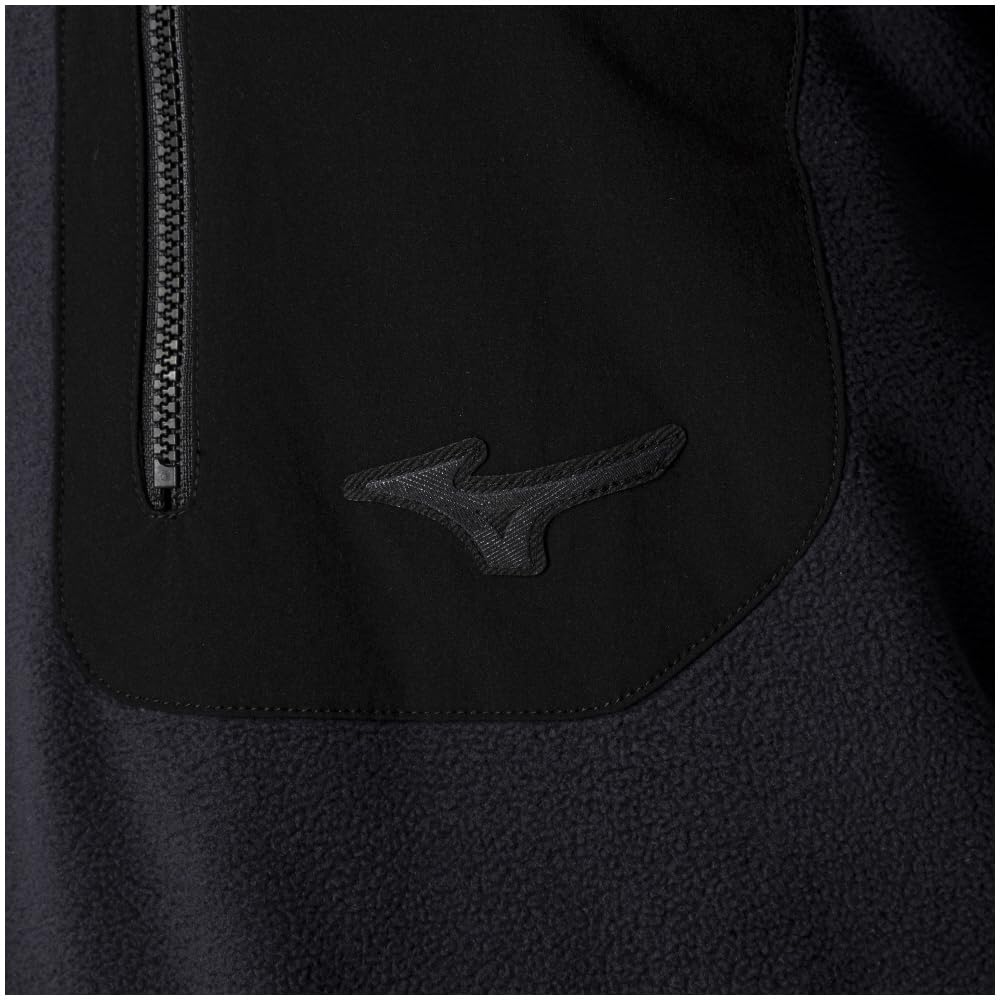Mizuno Waterproof Fleece Crew Neck Training and 32MCB559 Men's Wear, Water-Repellent Warm, Black,