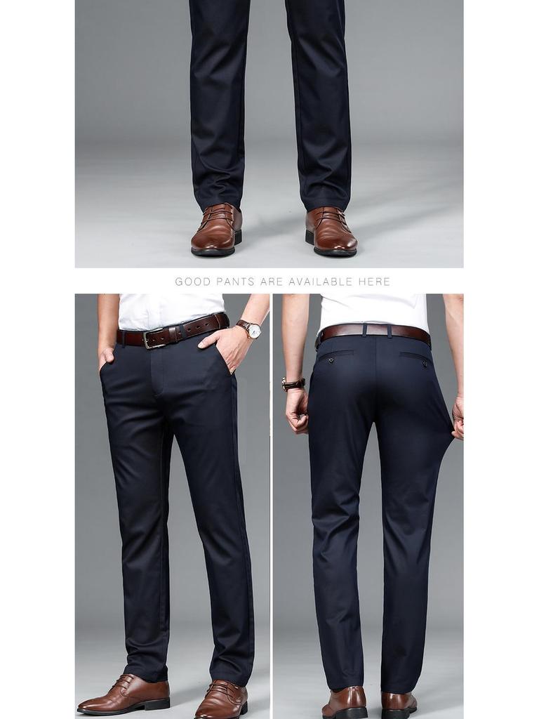 Thickened Winter Trousers: Casual Dress Pants for Middle-Aged Men