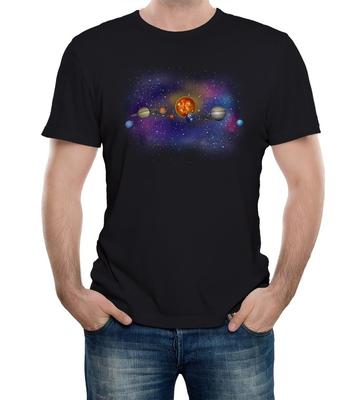 Solar System Planets Mens T-Shirt Orbit Earth Milky Way Galaxy Science Cool