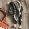 Handmade 71 cotton and linen red geometric square scarf silk scarf women's Korean neck protection small scarf thin headscarf velvet scarf