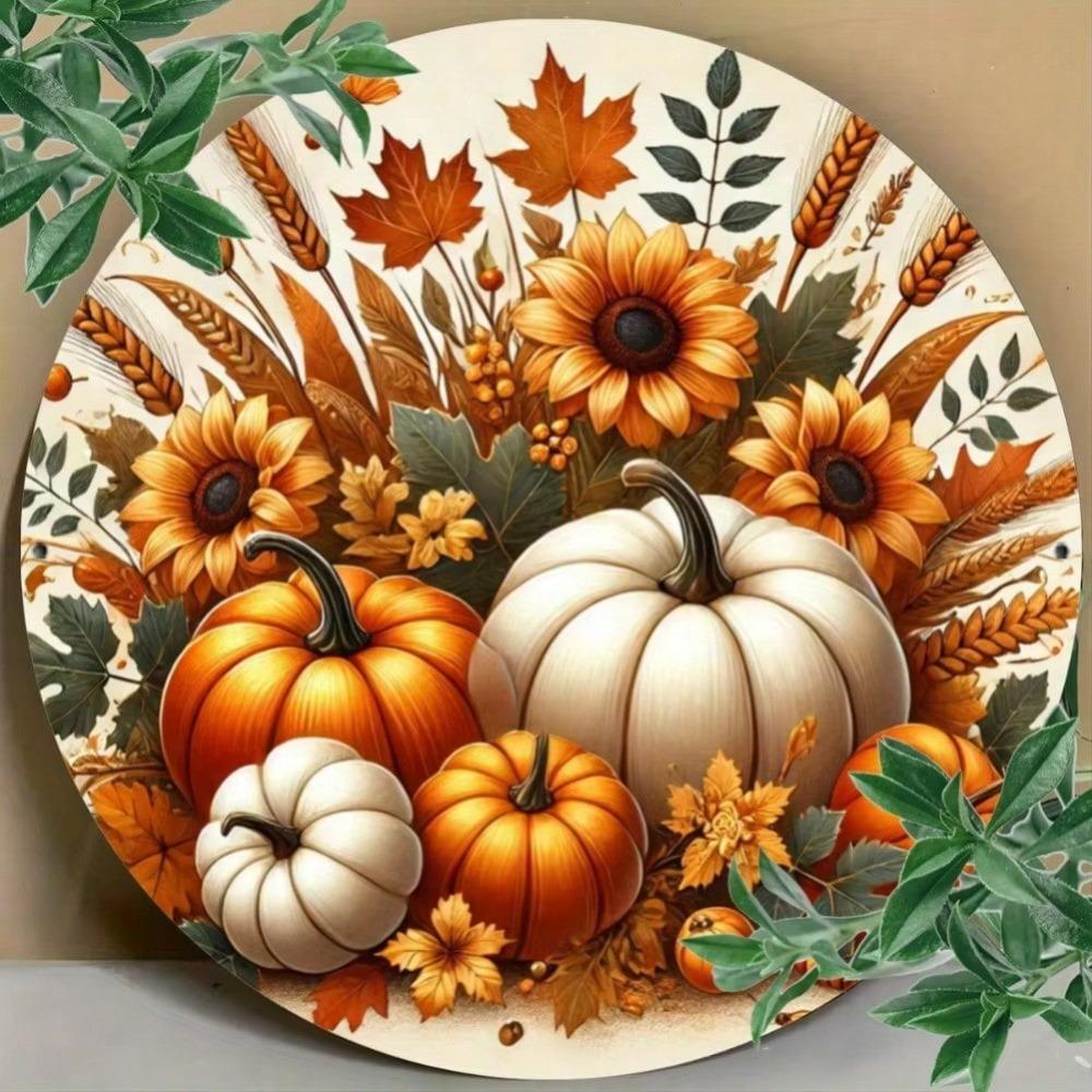 Fall Harvest Pumpkin Metal Wall Art Halloween Home Decor Bar Cafe Kitchen Sign