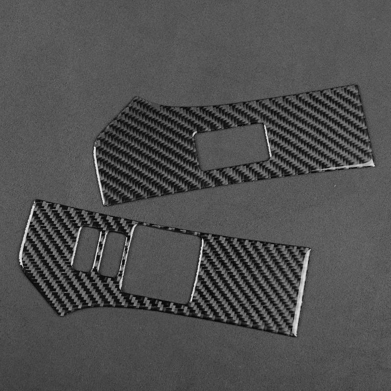 For Toyota Yaris 2006-2011 Real Carbon Fiber Stickers Door Window Lift Control Panel Cover Car Accessories Interior Decorative