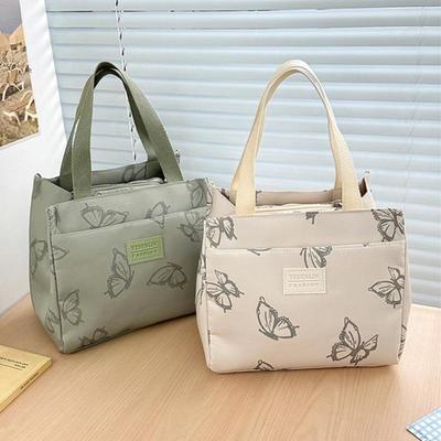 Fashion Butterfly Printed Versatile Handbag Office Worker Travel Picnic Lunch Tote Bag Outdoor Mountaineering Bag Christmas Gift