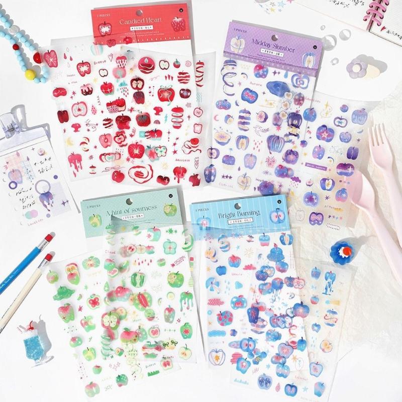 Vibrantly Waterproof PeelOff Decorative Sticker Featuring Fruit Pattern for Crafting and Planners Craft Enthusiasts
