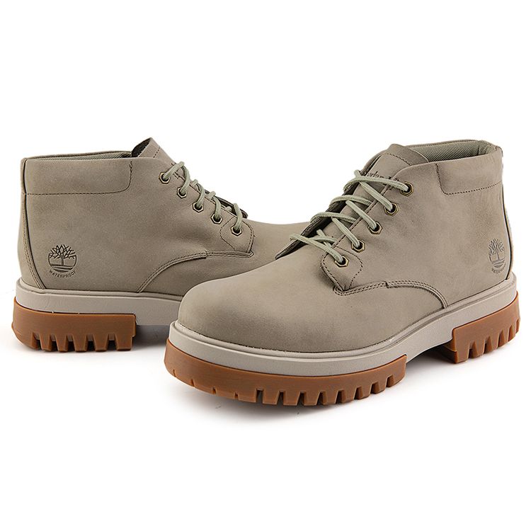 Timberland Durable Soft Sole Waterproof Ankle Outdoor Boots Men boots Light-Gray-Brown A68MSW