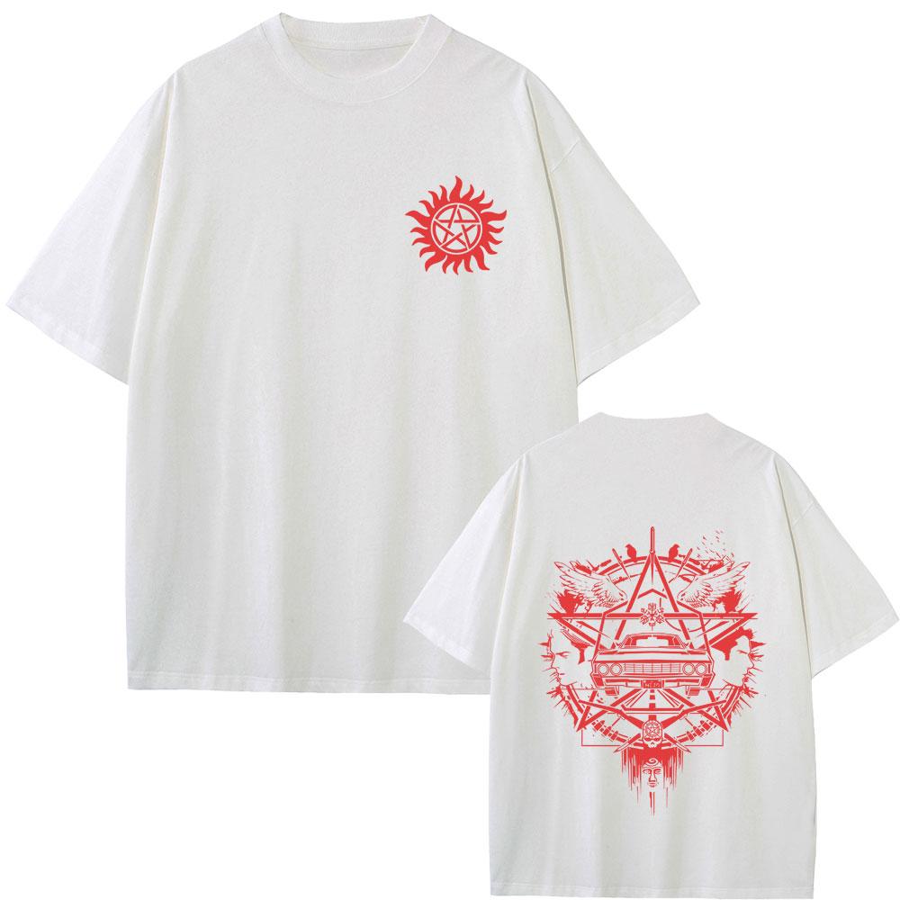 Supernatural Graphic Tshirt Summer Unisex Women Fashion Casual Soft Cotton Short Sleeve Unisex Cosplay Oversized Crewneck Tshirt