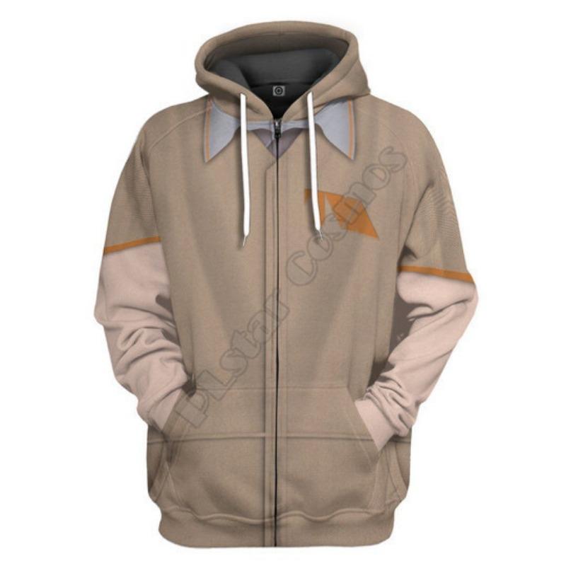 Fashionable 3D Digital Printed Long-sleeved Top Loose Casual Zipper Hoodie