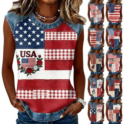 Women's Casual Round Neck Pullover Printed T-Shirt Top
