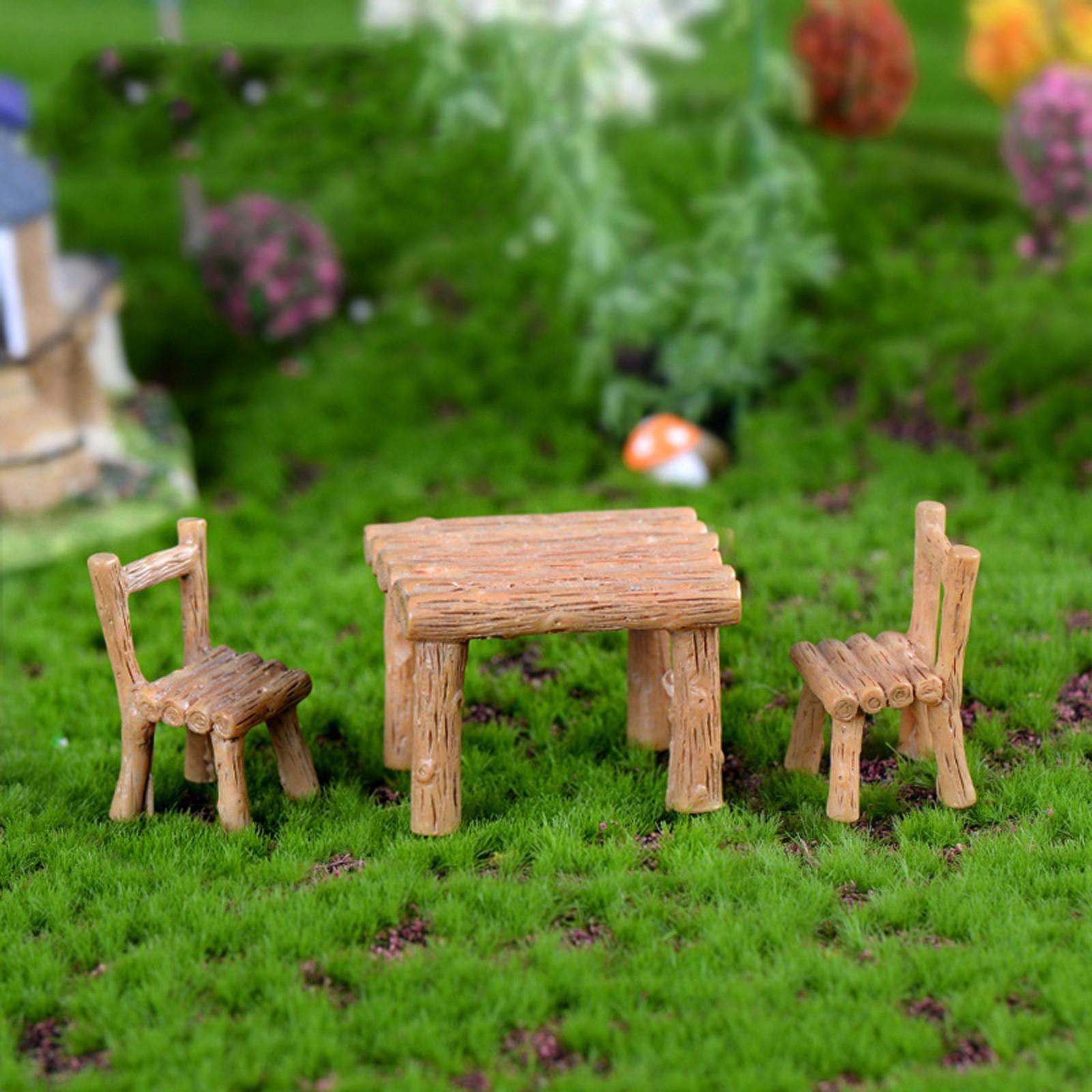 

Moss Micro, сочные украшения, деревянные столы и стулья, поделки из смолы