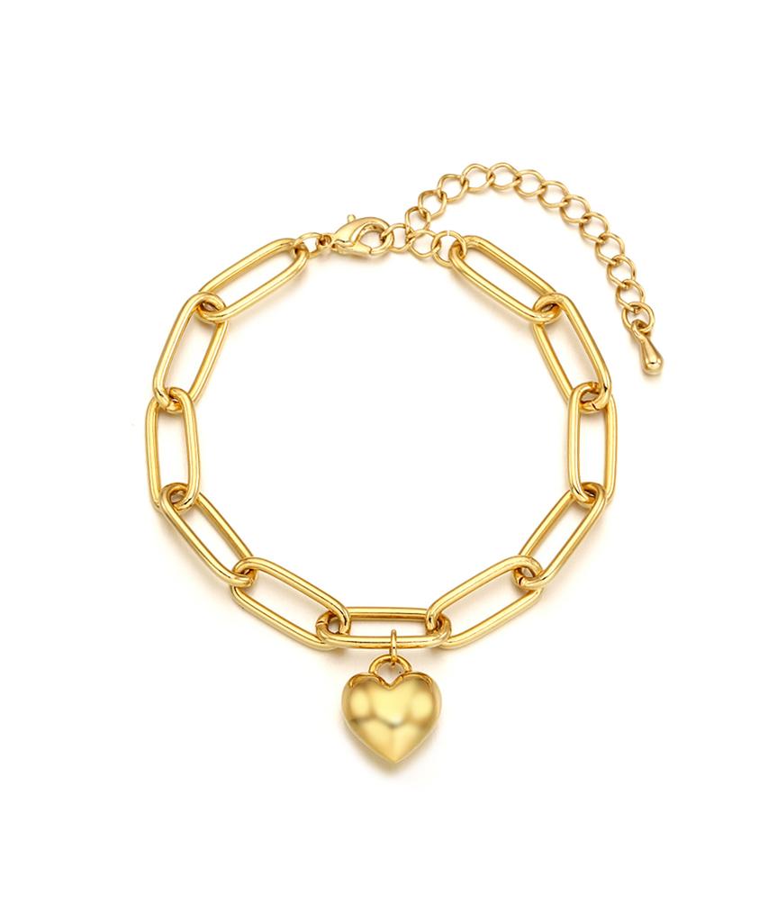 Ost Gold Heart Chain Bracelet Otbi23505Nyy